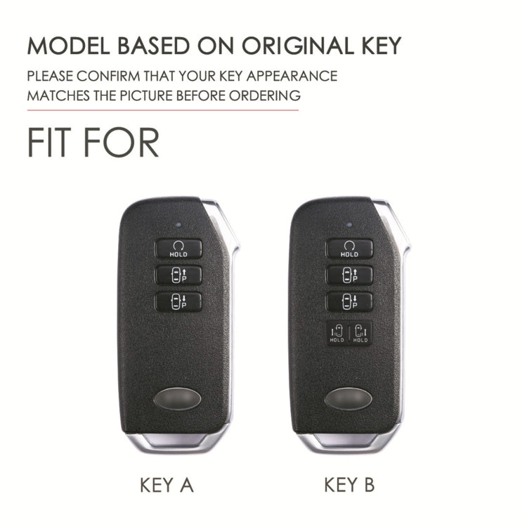 For Kia 5-button Hallmo Car Cowhide Leather Key Protective Cover Key Case(Blue) - Car Key Cases by Hallmo | Online Shopping UK | buy2fix