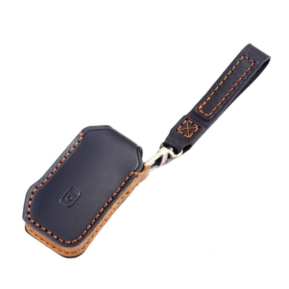 For Kia Sorento / Seltos 2021 / K5 Hallmo Car Cowhide Leather Key Protective Cover Key Case(Brown) - Car Key Cases by Hallmo | Online Shopping UK | buy2fix