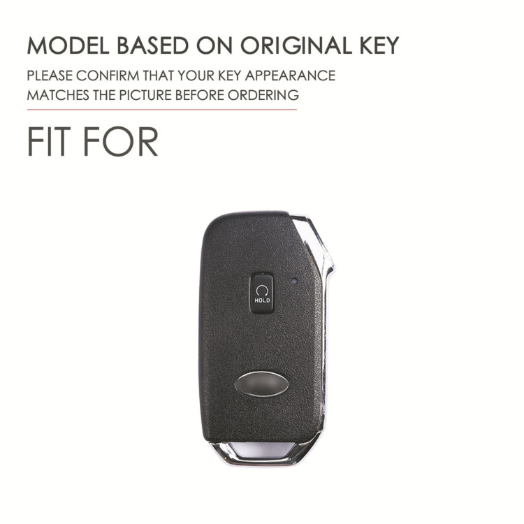 For Kia Sorento / Seltos 2021 / K5 Hallmo Car Cowhide Leather Key Protective Cover Key Case(Blue) - Car Key Cases by Hallmo | Online Shopping UK | buy2fix