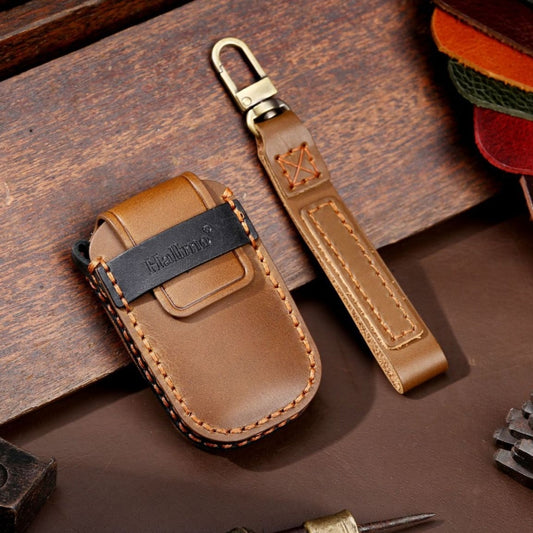 For Kia Sportage R / K5 / K4 / K2 / KX3 Hallmo A Style Car Cowhide Leather Key Protective Cover Key Case(Brown) - Car Key Cases by Hallmo | Online Shopping UK | buy2fix