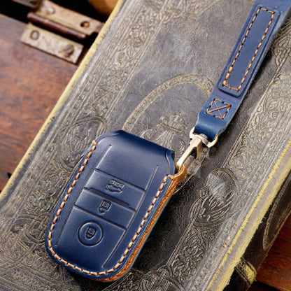 For Kia Sportage R / K5 / K4 / K2 / KX3 Hallmo A Style Car Cowhide Leather Key Protective Cover Key Case(Blue) - Car Key Cases by Hallmo | Online Shopping UK | buy2fix