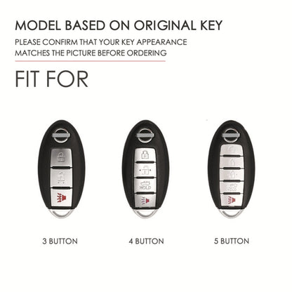 For Nissan 4-button Horn Hallmo Car Cowhide Leather Key Protective Cover Key Case(Brown) - Car Key Cases by Hallmo | Online Shopping UK | buy2fix