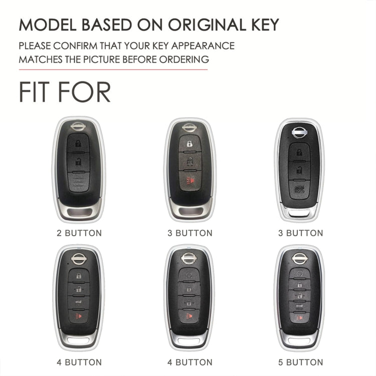 For Nissan Teana / Ariya 2-button Hallmo Car Cowhide Leather Key Protective Cover Key Case(Black) - Car Key Cases by Hallmo | Online Shopping UK | buy2fix