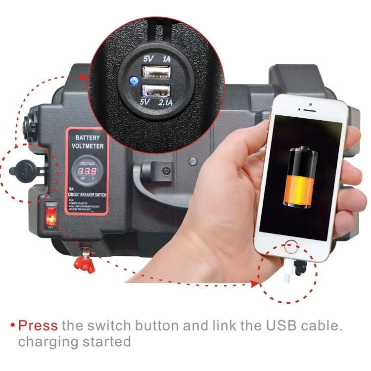 Outdoor Portable Multifunctional Battery Box 12V USB Output Emergency Power Supply by buy2fix