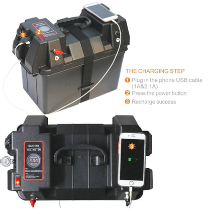 Outdoor Portable Multifunctional Battery Box 12V USB Output Emergency Power Supply by buy2fix