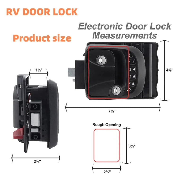 RV Intelligent Remote Control Electronic Password Lock RV Door Lock Modification Accessories by buy2fix