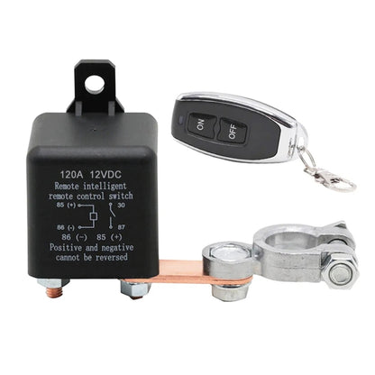 ZL180 12V 120A Car Relay Remote Rireless Battery Isolator with Battery Clip x 2 & Remote Control x 2 by buy2fix