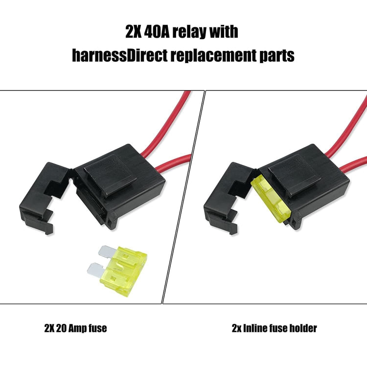 Car 12V 40A 175-185 Degree Thermostat Dual Electric Cooling Fan Wiring Relay Sensor Kit - DIY Cables by buy2fix | Online Shopping UK | buy2fix