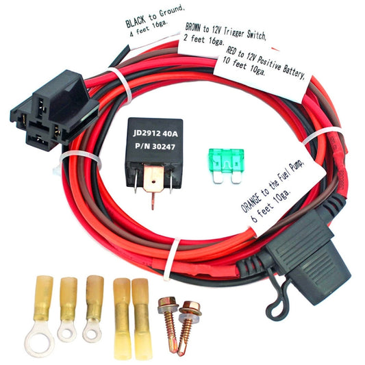 Universal 12V Electric Fuel Pump Relay Kit - DIY Cables by buy2fix | Online Shopping UK | buy2fix