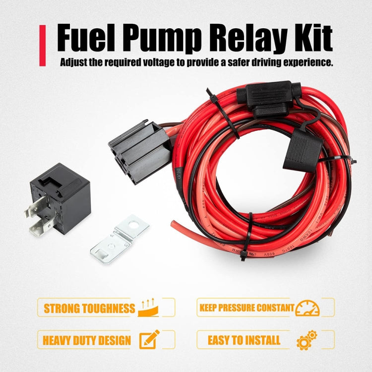 Universal 12V Electric Fuel Pump Relay Kit - DIY Cables by buy2fix | Online Shopping UK | buy2fix