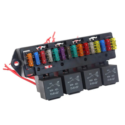 Car 15-way Fuse Box with 4-way 12V 40A Relay by buy2fix