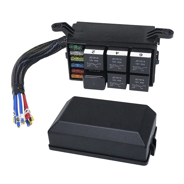 12V 5 Pin Car 6 Slots Waterproof Relay Fuse Box with Cable - Fuse by buy2fix | Online Shopping UK | buy2fix