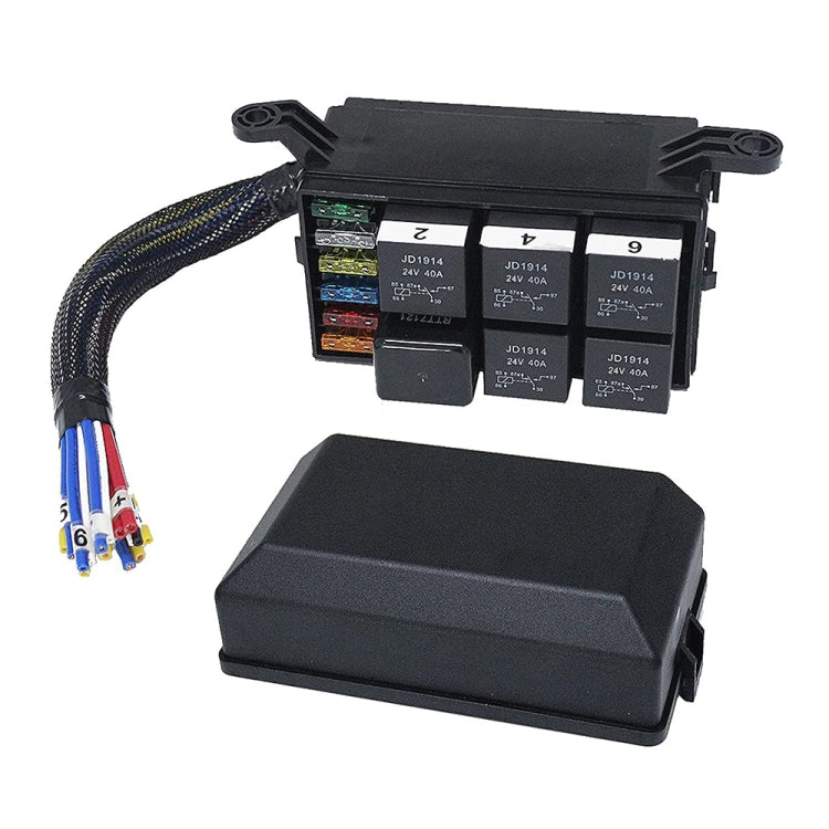 24V 5 Pin Car 6 Slots Waterproof Relay Fuse Box with Cable by buy2fix