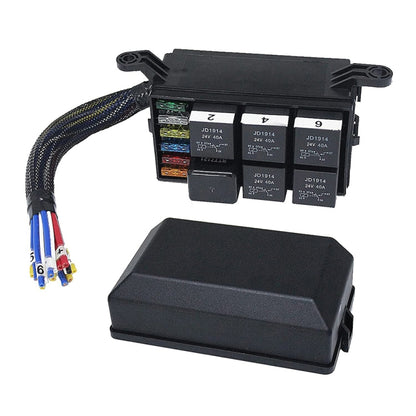 24V 5 Pin Car 6 Slots Waterproof Relay Fuse Box with Cable by buy2fix