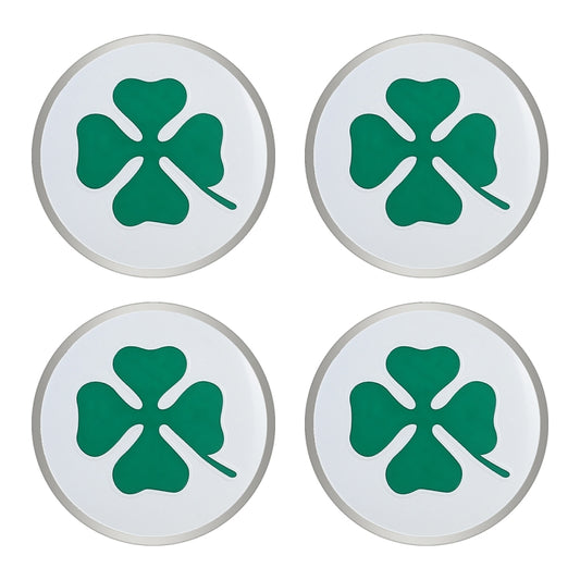 4 in 1 Car Four Leaf Clover Pattern Wheel Hub Decorative Sticker, Diameter: 5.8cm(White) - Decorative Sticker by buy2fix | Online Shopping UK | buy2fix