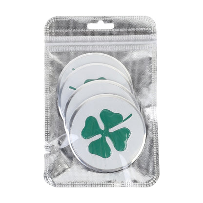 4 in 1 Car Four Leaf Clover Pattern Wheel Hub Decorative Sticker, Diameter: 5.8cm(White) - Decorative Sticker by buy2fix | Online Shopping UK | buy2fix