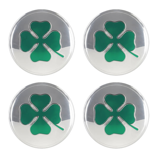 4 in 1 Car Four Leaf Clover Pattern Wheel Hub Decorative Sticker Silver, Diameter: 5.8cm - Decorative Sticker by buy2fix | Online Shopping UK | buy2fix