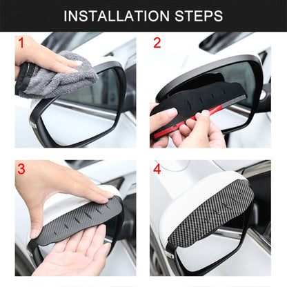 Car Rear View Mirror Rain Eyebrow Cover Catering Mirror PVC Carbon Fiber Pattern Rain Shield by buy2fix