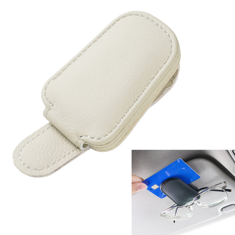 Car Sun Visor Glasses Clip Multi-functional Card Storage Bracket (Beige) by buy2fix
