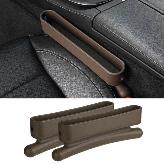 Car Gap Storage Box Multifunctional Car Seat Crevice Storage Box, Specification: 1 Pair (Brown)