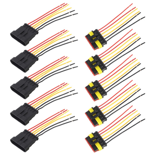10 pièces 6P prise étanche de voiture connecteur de voiture enfichable, longueur ： 10 cm