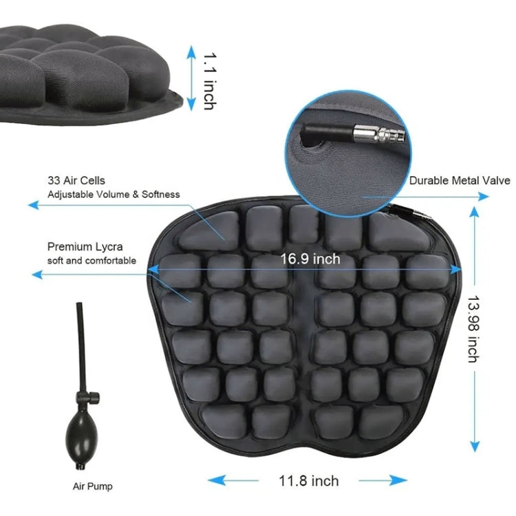 IN-SC003 Car Office Inflatable Airbag Seat Cushion, Style: Manual Inflation (Black) - Seat Accessories by buy2fix | Online Shopping UK | buy2fix