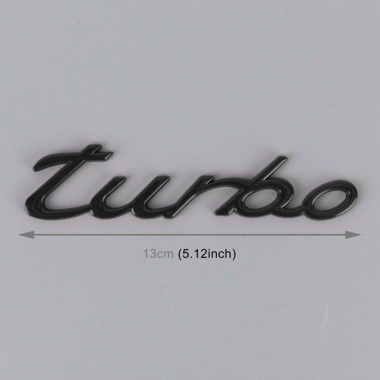 Car TURBO Personalized Aluminum Alloy Decorative Stickers, Size: 13x3x0.3cm (Black) by buy2fix
