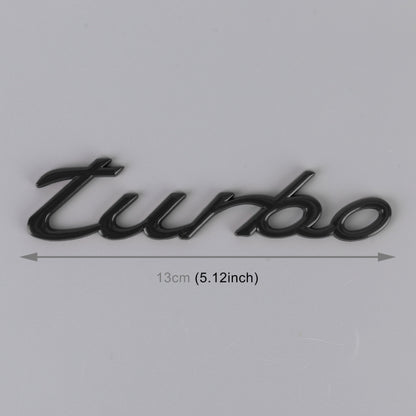 Car TURBO Personalized Aluminum Alloy Decorative Stickers, Size: 13x3x0.3cm (Black) by buy2fix