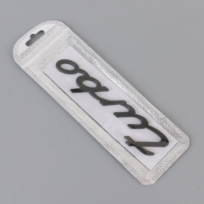 Car TURBO Personalized Aluminum Alloy Decorative Stickers, Size: 13x3x0.3cm (Black) by buy2fix