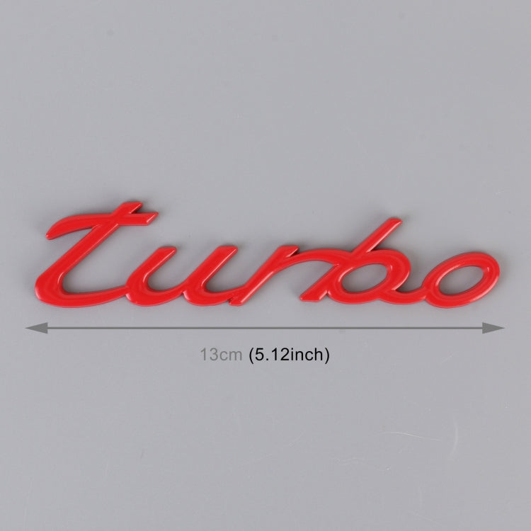 Car TURBO Personalized Aluminum Alloy Decorative Stickers, Size: 13x3x0.3cm (Red) by buy2fix