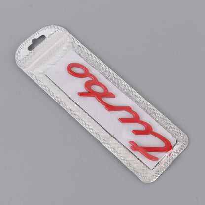 Car TURBO Personalized Aluminum Alloy Decorative Stickers, Size: 13x3x0.3cm (Red) by buy2fix