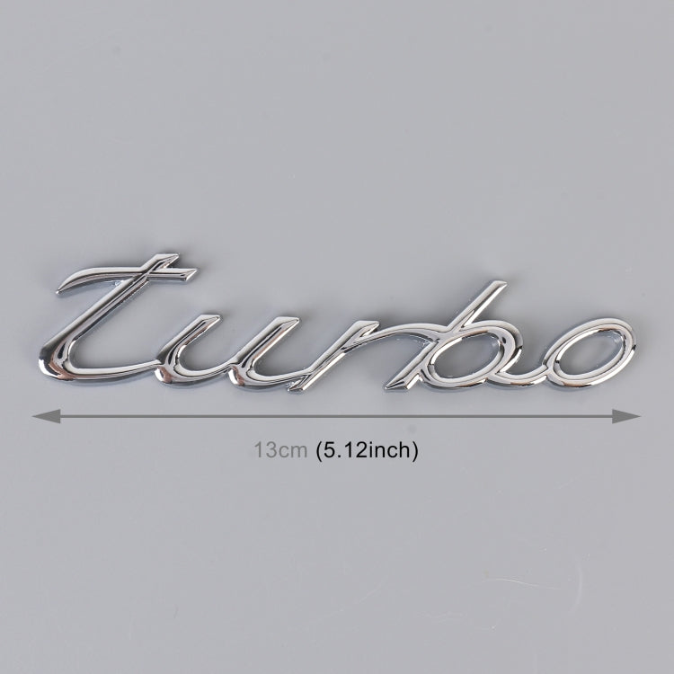 Car TURBO Personalized Aluminum Alloy Decorative Stickers, Size: 13x3x0.3cm (Silver) by buy2fix