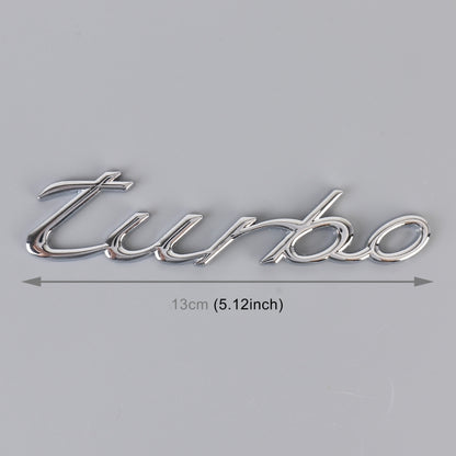 Car TURBO Personalized Aluminum Alloy Decorative Stickers, Size: 13x3x0.3cm (Silver) by buy2fix