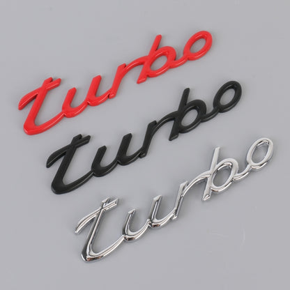 Car TURBO Personalized Aluminum Alloy Decorative Stickers, Size: 13x3x0.3cm (Black) by buy2fix