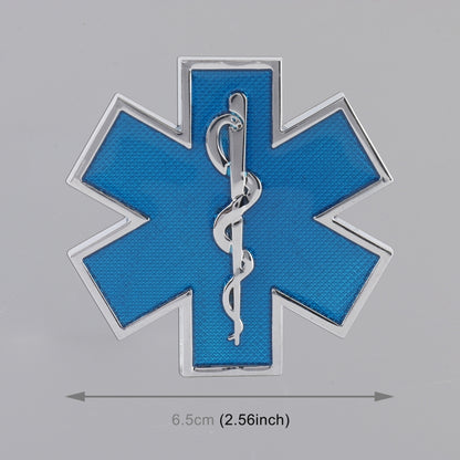 Car Star of Life Personalized Aluminum Alloy Decorative Stickers, Size: 6.5x0.5cm (Blue) by buy2fix