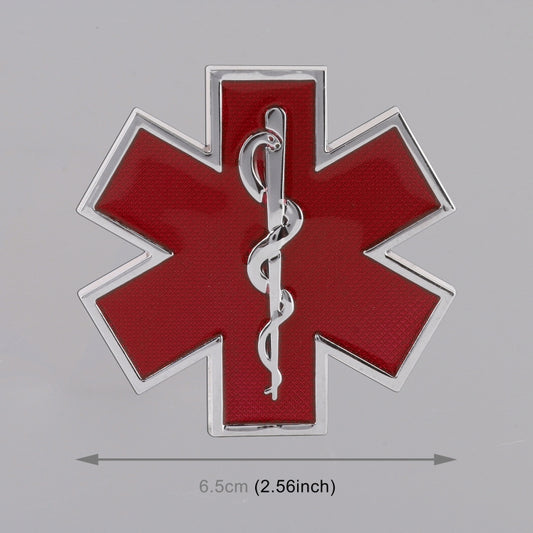Car Star of Life Personalized Aluminum Alloy Decorative Stickers, Size: 6.5x0.5cm (Red) by buy2fix