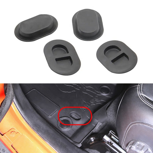 For Jeep Wrangler JL 2018-2020 4 in 1 Car Floor Mat Drain Hole Rubber Plug by buy2fix