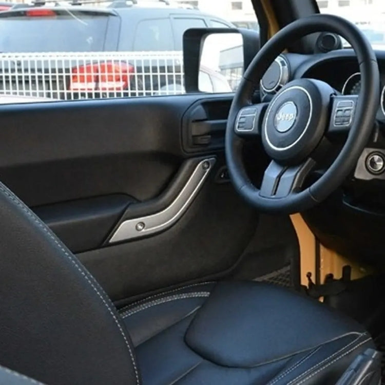 For Jeep Wrangler JK 2007-2017 1 Pair Car Door Inner Handle Decorative Strip by buy2fix