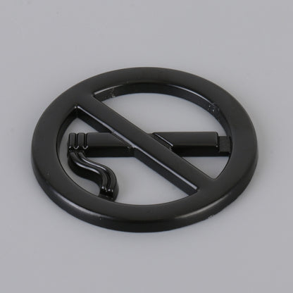 Car No Smoking Sign Personalized Aluminum Alloy Decorative Sticker, Size: 5 x 0.33cm (Black) by buy2fix