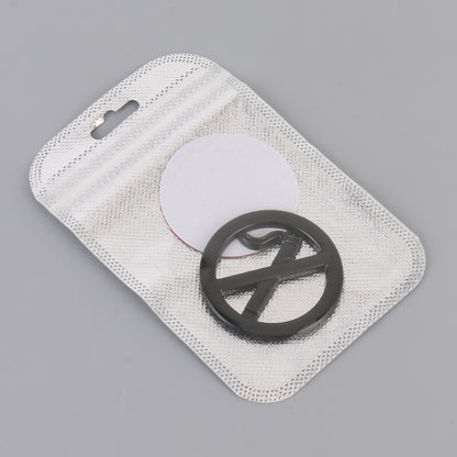 Car No Smoking Sign Personalized Aluminum Alloy Decorative Sticker, Size: 5 x 0.33cm (Black) by buy2fix