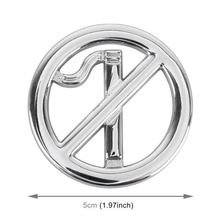 Car No Smoking Sign Personalized Aluminum Alloy Decorative Sticker, Size: 5 x 0.33cm (Silver) by buy2fix