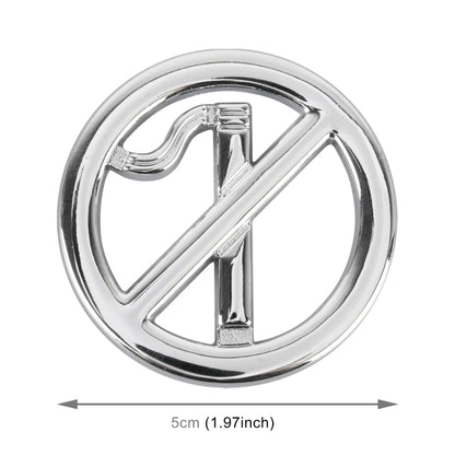Car No Smoking Sign Personalized Aluminum Alloy Decorative Sticker, Size: 5 x 0.33cm (Silver) by buy2fix