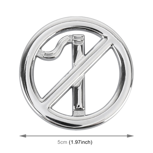 Car No Smoking Sign Personalized Aluminum Alloy Decorative Sticker, Size: 5 x 0.33cm (Silver) by buy2fix