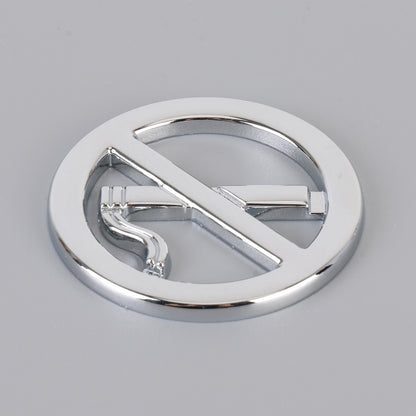 Car No Smoking Sign Personalized Aluminum Alloy Decorative Sticker, Size: 5 x 0.33cm (Silver) by buy2fix