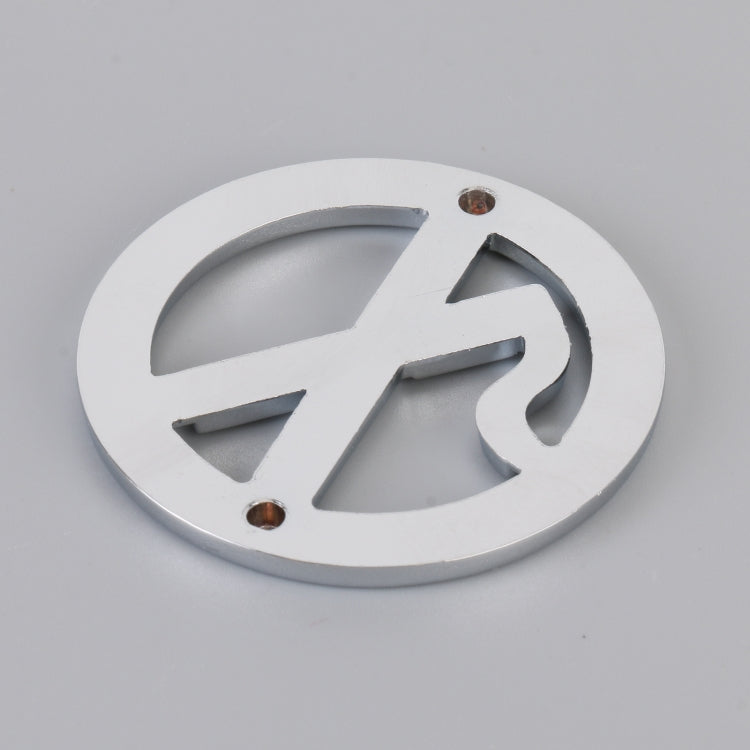 Car No Smoking Sign Personalized Aluminum Alloy Decorative Sticker, Size: 5 x 0.33cm (Silver) by buy2fix