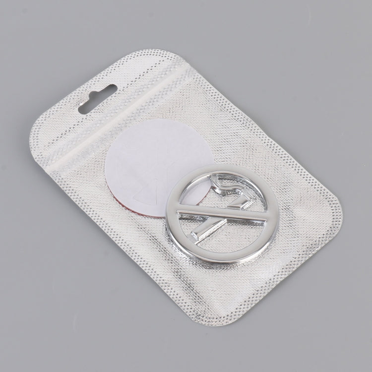 Car No Smoking Sign Personalized Aluminum Alloy Decorative Sticker, Size: 5 x 0.33cm (Silver) by buy2fix