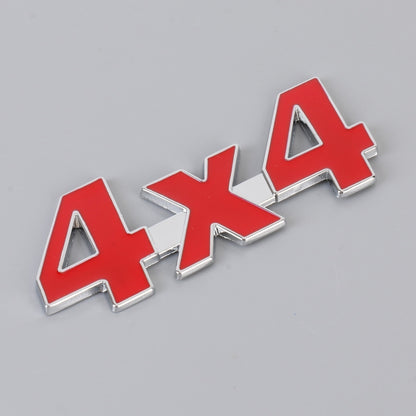 Car Number 4 x 4 Personalized Aluminum Alloy Decorative Sticker, Size: 9 x 3.5 x 2.3cm (Red) by buy2fix