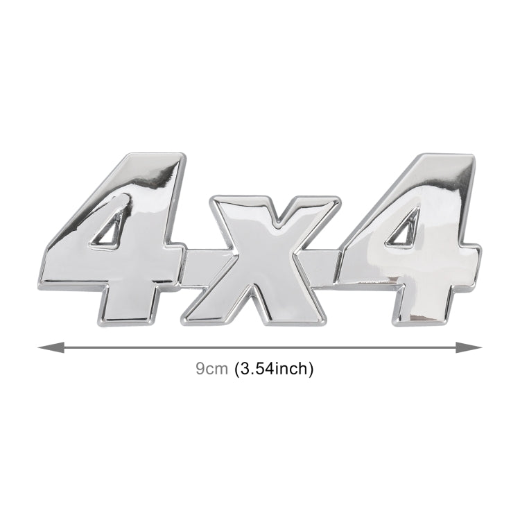 Car Number 4 x 4 Personalized Aluminum Alloy Decorative Sticker, Size: 9 x 3.5 x 2.3cm (Silver) by buy2fix