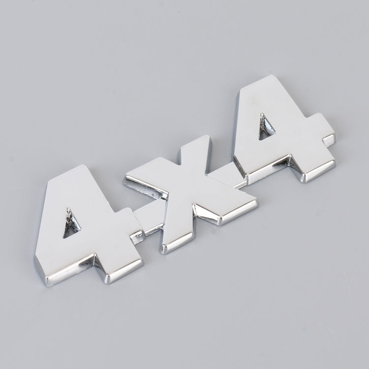 Car Number 4 x 4 Personalized Aluminum Alloy Decorative Sticker, Size: 9 x 3.5 x 2.3cm (Silver) by buy2fix