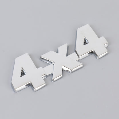 Car Number 4 x 4 Personalized Aluminum Alloy Decorative Sticker, Size: 9 x 3.5 x 2.3cm (Silver) by buy2fix